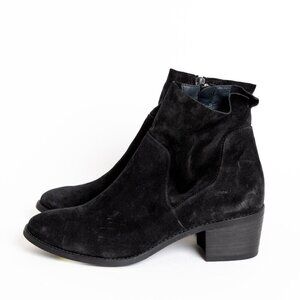Paul Green Suede Leather Bootie Black Western Nicole Made in Austria